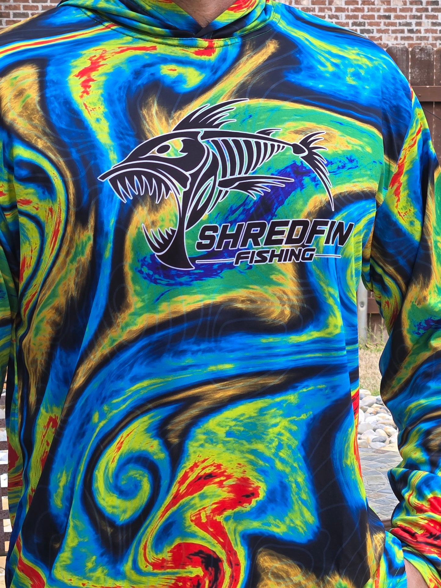 ShredFin StormSurge Hooded Performance Shirt | Sonar Swirl