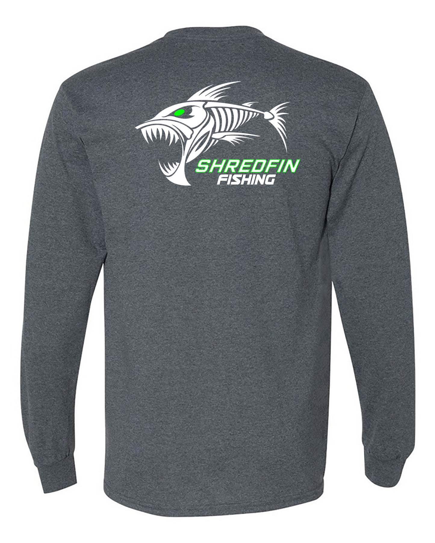 ShredFin Classic Long Sleeve T-Shirt | Gray (Logo Front & Back)