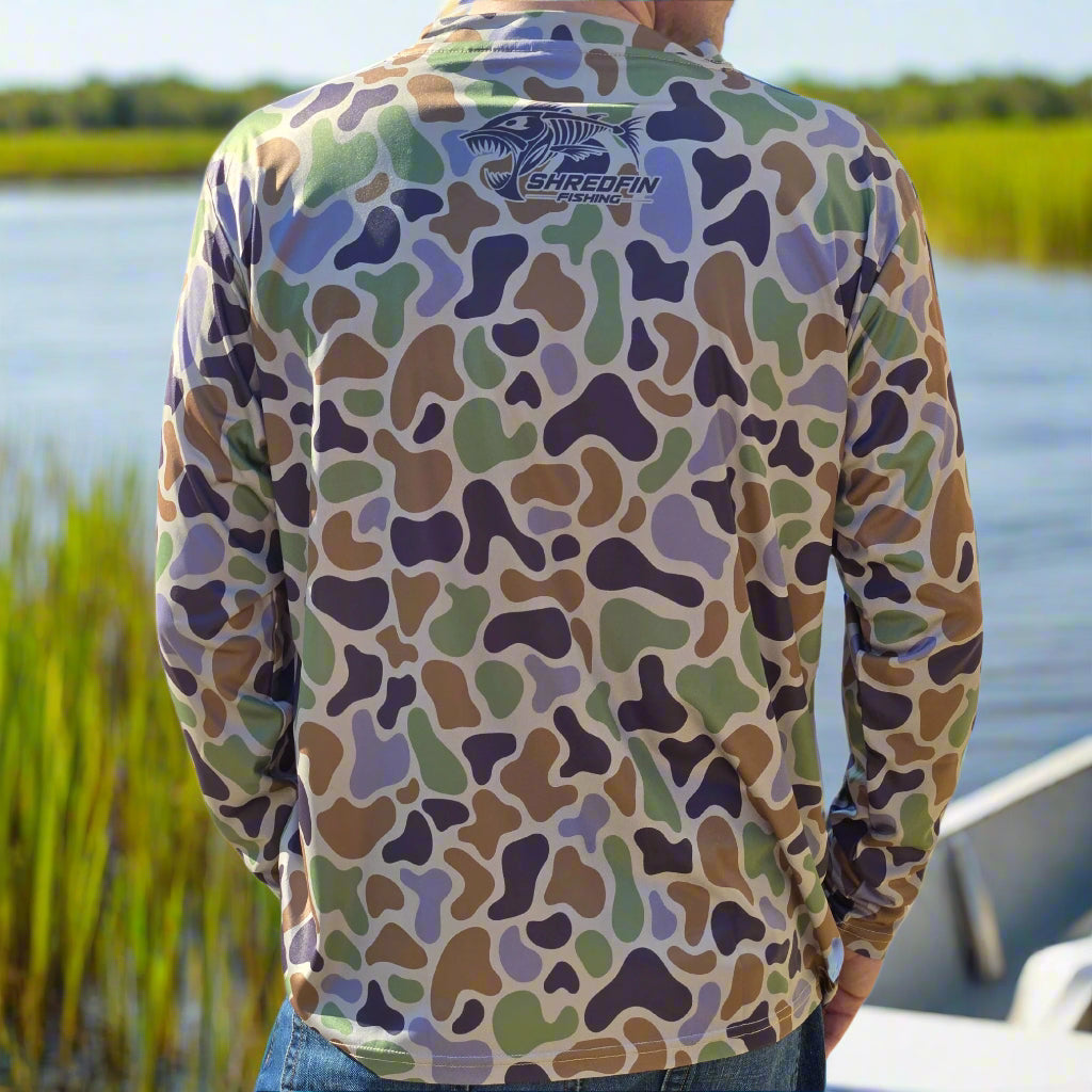 ShredFin Retro Camo Performance Shirt | Bayou Marsh