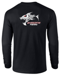 ShredFin Black Long Sleeve T-Shirt (Logo Front & Back)