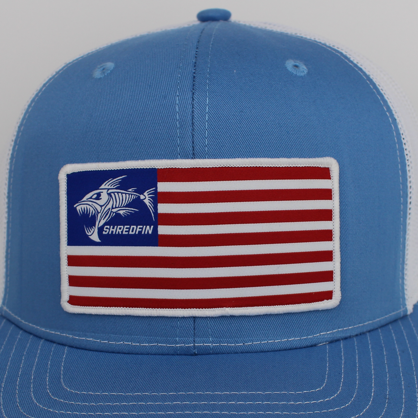 ShredFin American Flag Patch Hat | Columbia Blue