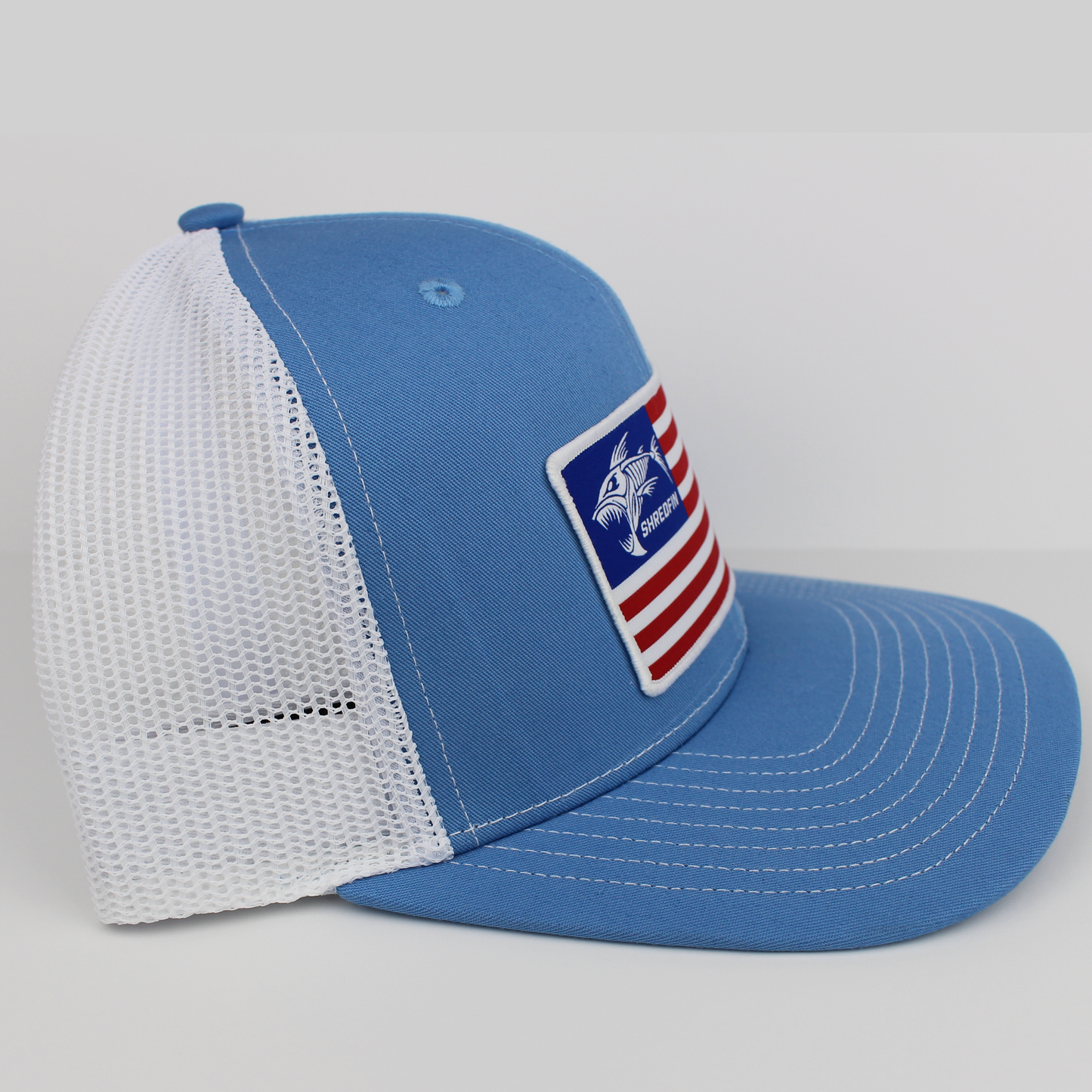 ShredFin American Flag Patch Hat | Columbia Blue