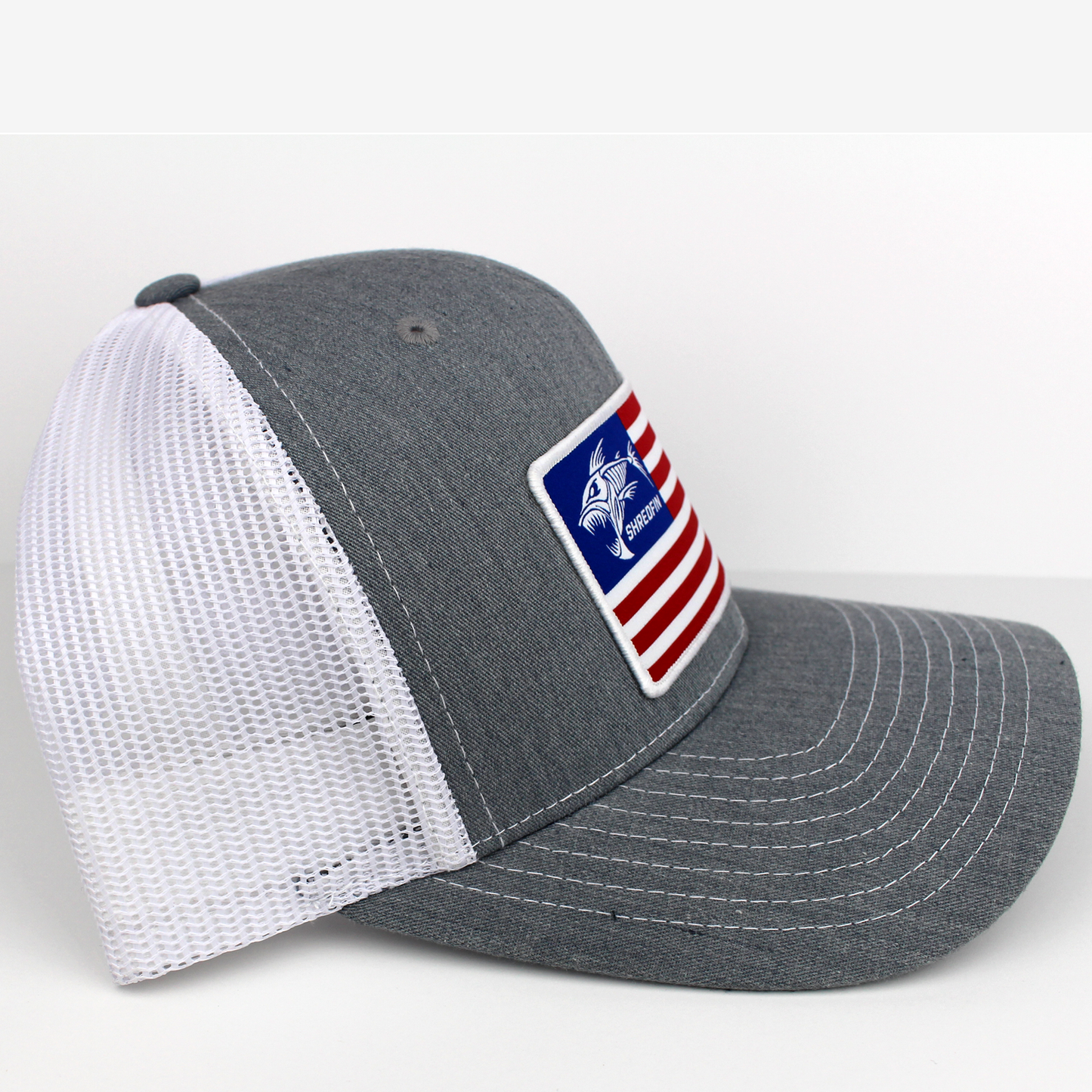 ShredFin American Flag Patch Hat | Gray