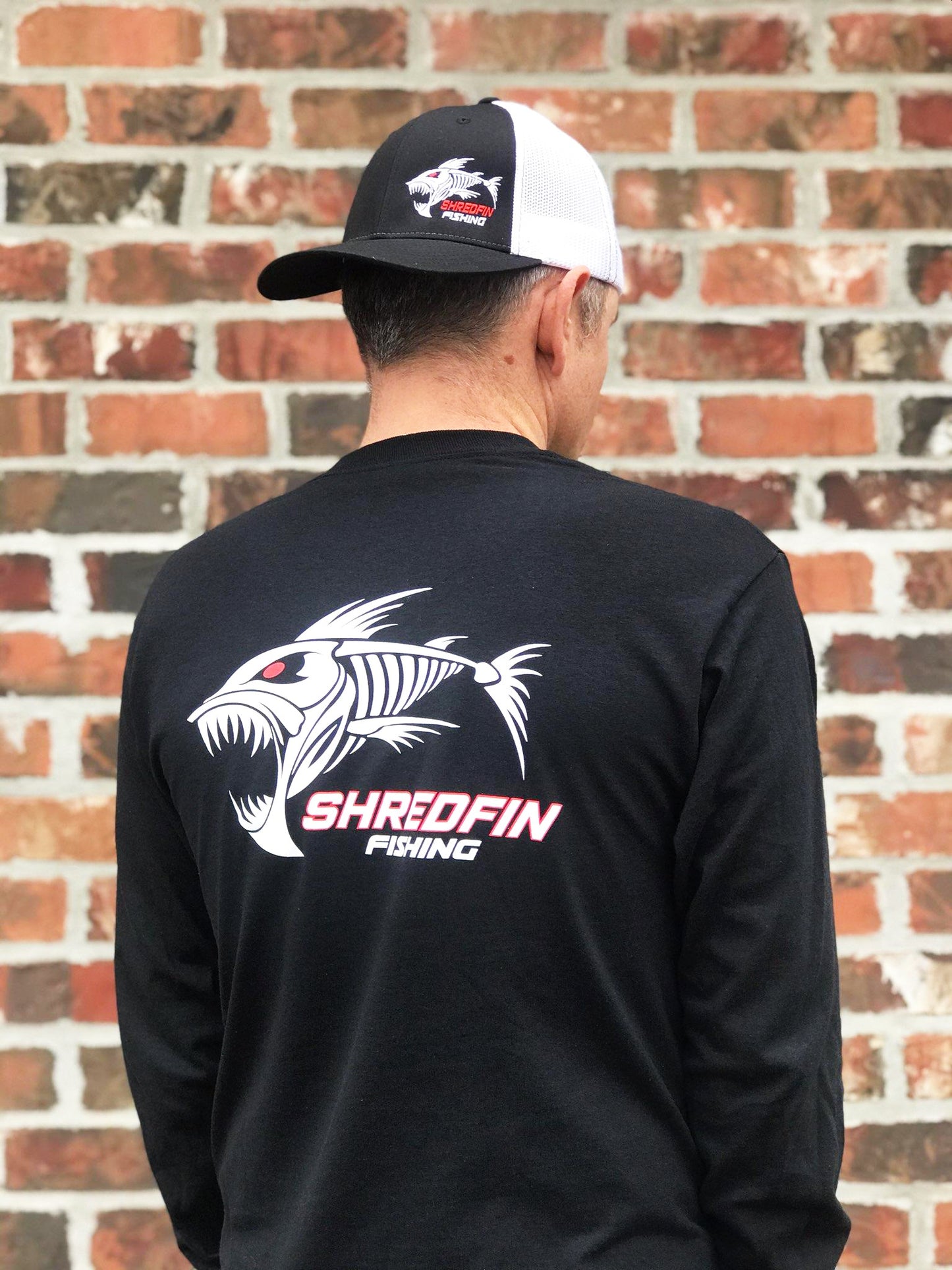ShredFin Classic Long Sleeve T-Shirt | Black (Logo Front & Back)