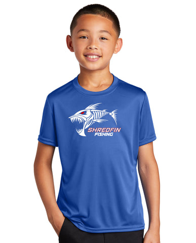 Kids ShredFin Short Sleeve Performance Shirt | Blue