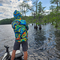 ShredFin StormSurge Hooded Performance Shirt | Sonar Swirl