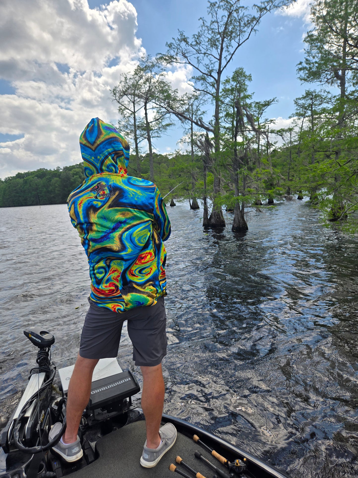 ShredFin StormSurge Hooded Performance Shirt | Sonar Swirl
