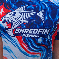 ShredFin StormSurge Short Sleeve Performance Shirt | Freedom Swirl | USA 250th Anniversary Edition 🇺🇸