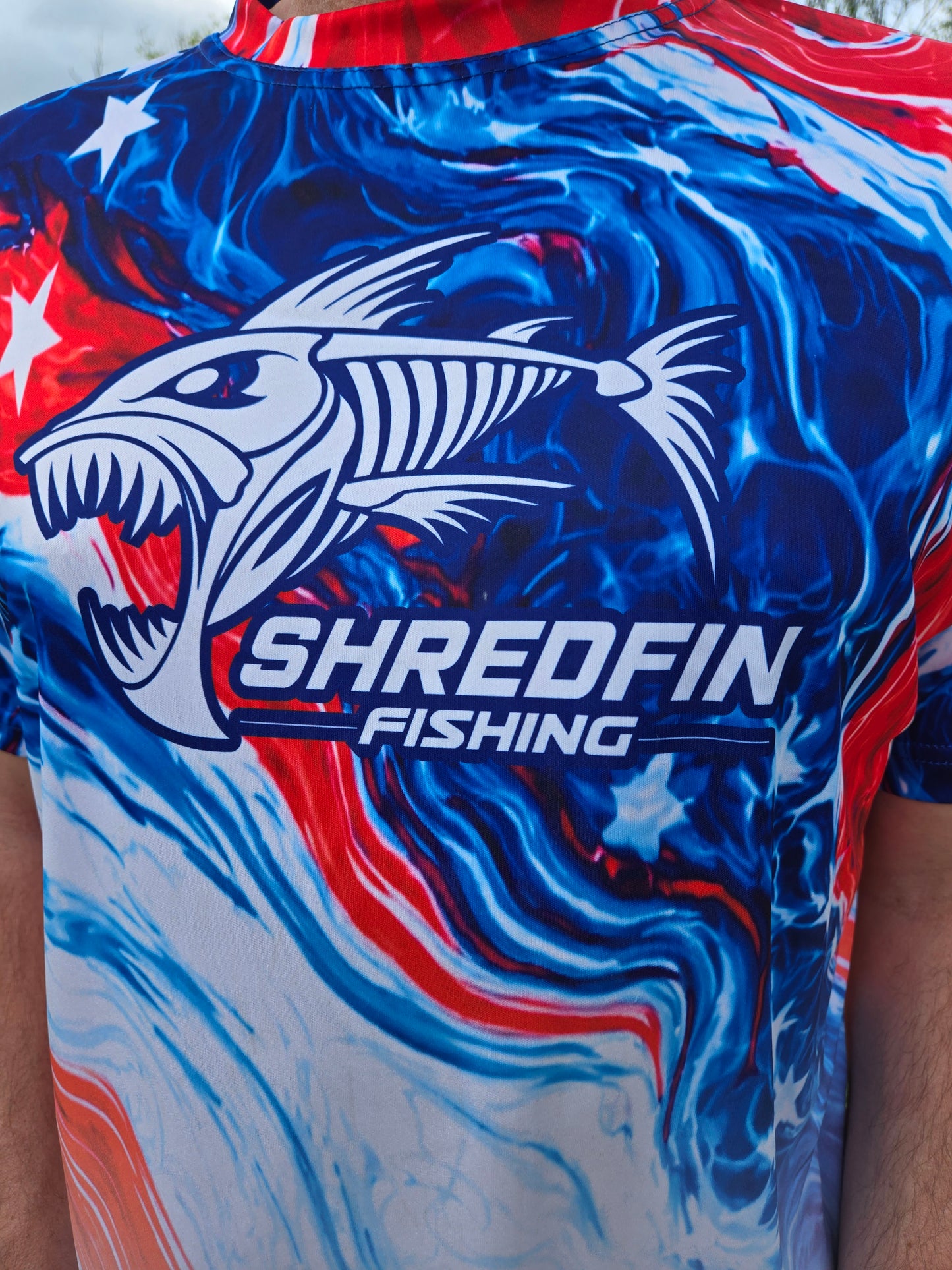 ShredFin StormSurge Short Sleeve Performance Shirt | Freedom Swirl | USA 250th Anniversary Edition 🇺🇸
