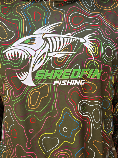 ShredFin Contourz Hooded Performance Shirt | Electric Marsh