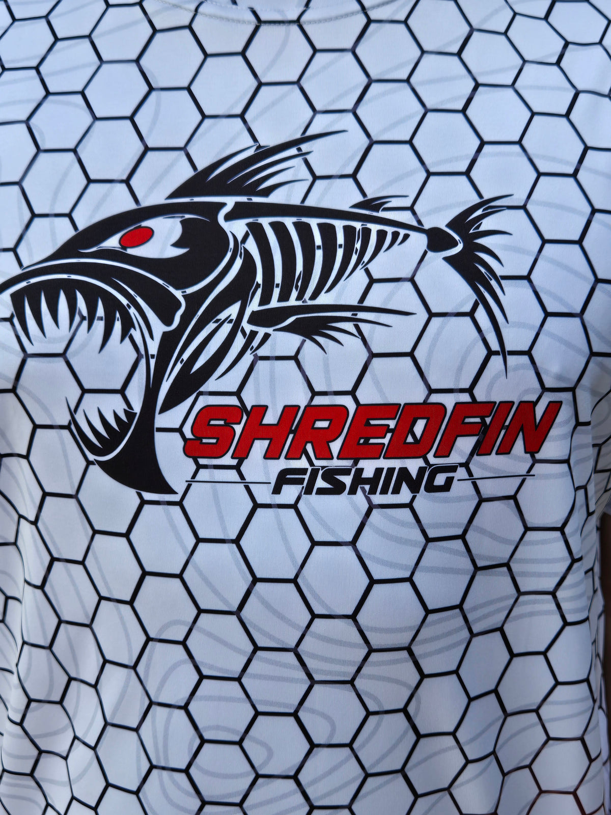 ShredFin Contourz HexCast Short Sleeve Performance Shirt | White Shimmer