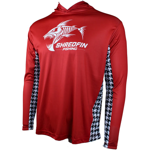 ShredFin Tuscaloosa Crimson Hooded Performance Shirt