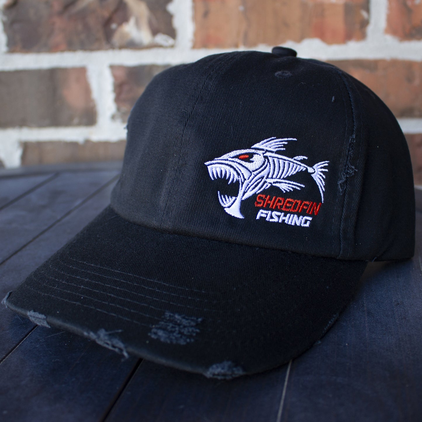 ShredFin Distressed Hat | Black