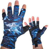 ShredFin Fingerless Fishing Gloves | StormSurge | Blue Abyss