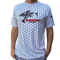 ShredFin Contourz HexCast Short Sleeve Performance Shirt | White Shimmer