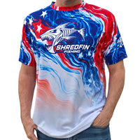 ShredFin StormSurge Short Sleeve Performance Shirt | Freedom Swirl | USA 250th Anniversary Edition 🇺🇸