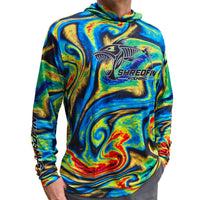 ShredFin StormSurge Hooded Performance Shirt | Sonar Swirl