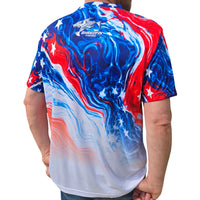 ShredFin StormSurge Short Sleeve Performance Shirt | Freedom Swirl | USA 250th Anniversary Edition 🇺🇸