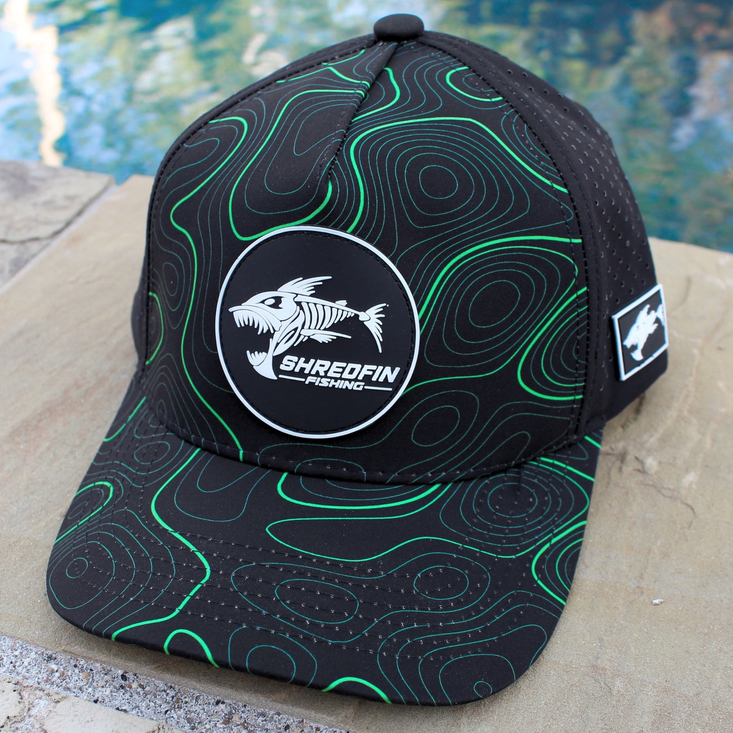 ShredFin Contourz Elite Performance Hat | Black/Neon Green