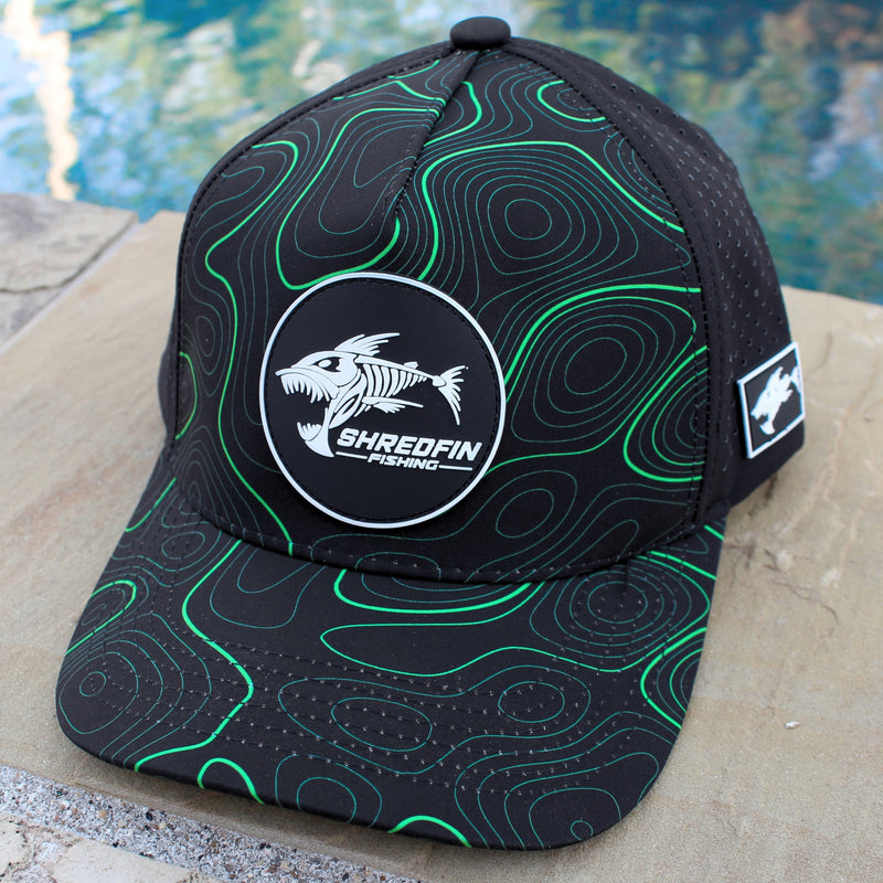 ShredFin Contourz Elite Performance Hat | Black/Neon Green