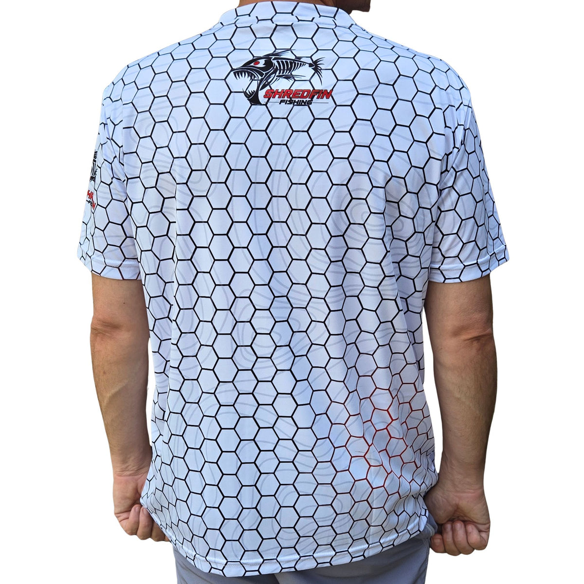 ShredFin Contourz HexCast Short Sleeve Performance Shirt | White Shimmer