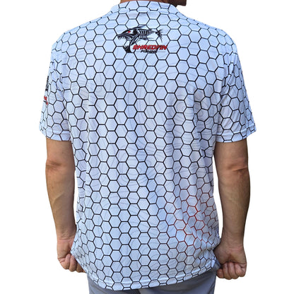 ShredFin Contourz HexCast Short Sleeve Performance Shirt | White Shimmer