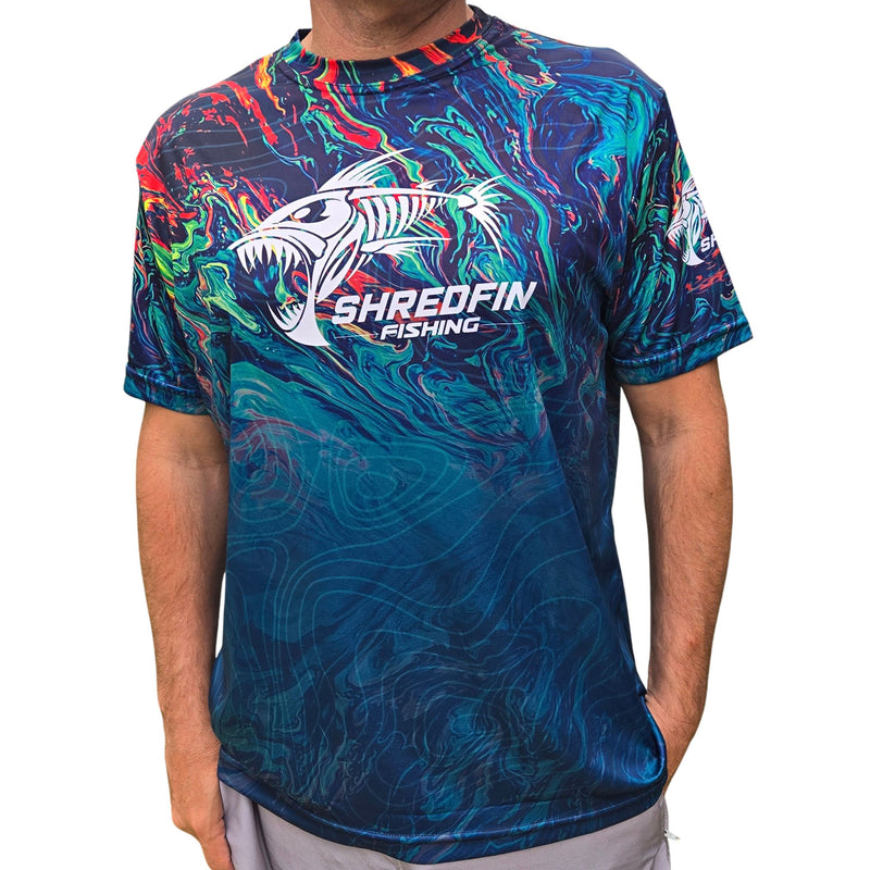 ShredFin StormSuge Short Sleeve Performance Shirt | Electric Swirl