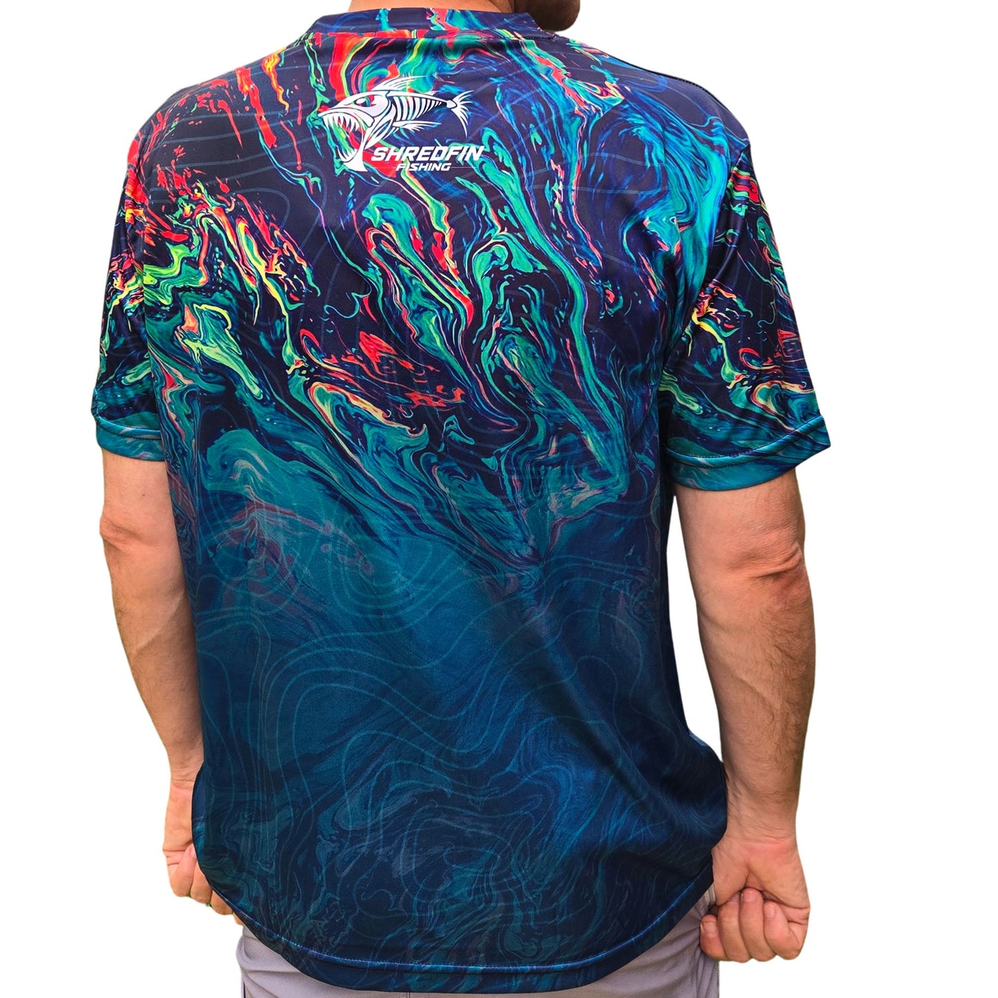 ShredFin StormSuge Short Sleeve Performance Shirt | Electric Swirl