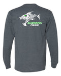 ShredFin Gray Long Sleeve T-Shirt (Logo Front & Back)