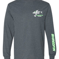 ShredFin Classic Long Sleeve T-Shirt | Gray (Logo Front & Back)