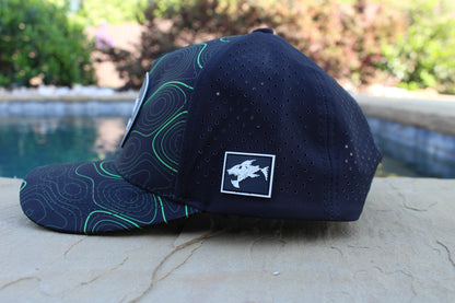 ShredFin Contourz Elite Performance Hat | Black/Neon Green