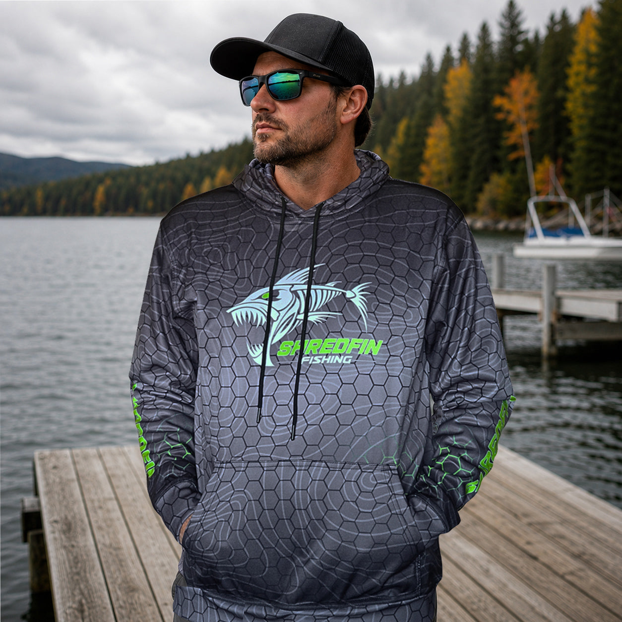 ShredFin HexCast Elite Performance Hoodie | Tungsten