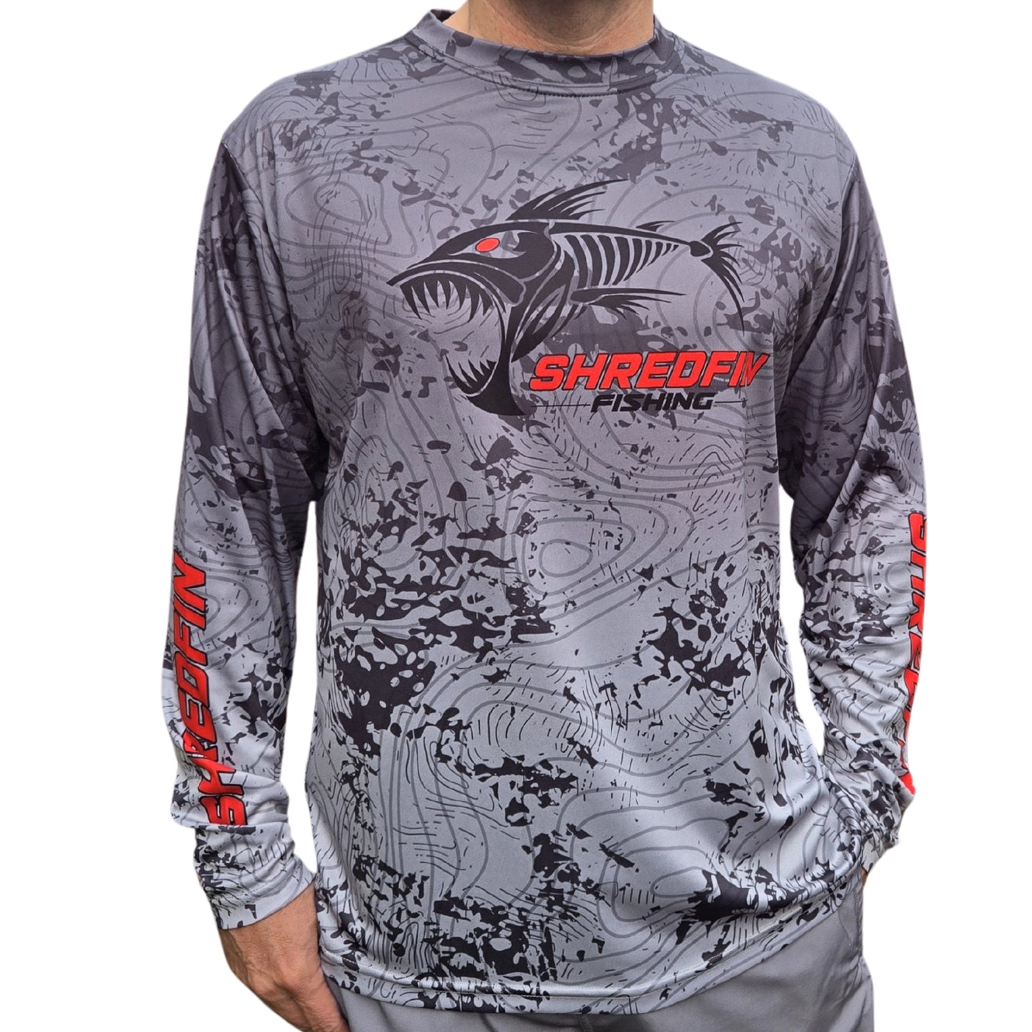 ShredFin Contourz Performance Shirt | Tungsten Splash