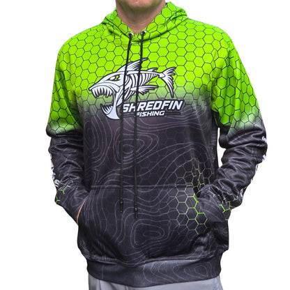 ShredFin HexCast Elite Performance Hoodie | Chartreuse/Black Fade