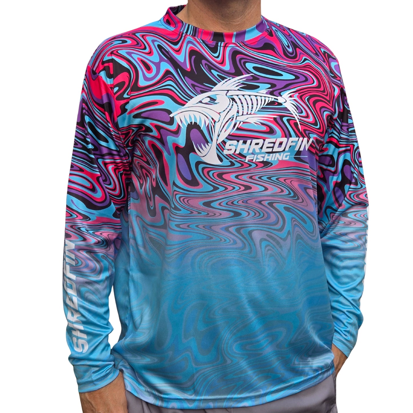 ShredFin Contourz StormSurge Performance Shirt | Neon Swirl