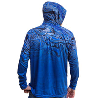 ShredFin StormSurge Hooded Performance Shirt | Blue Harbor Swirl