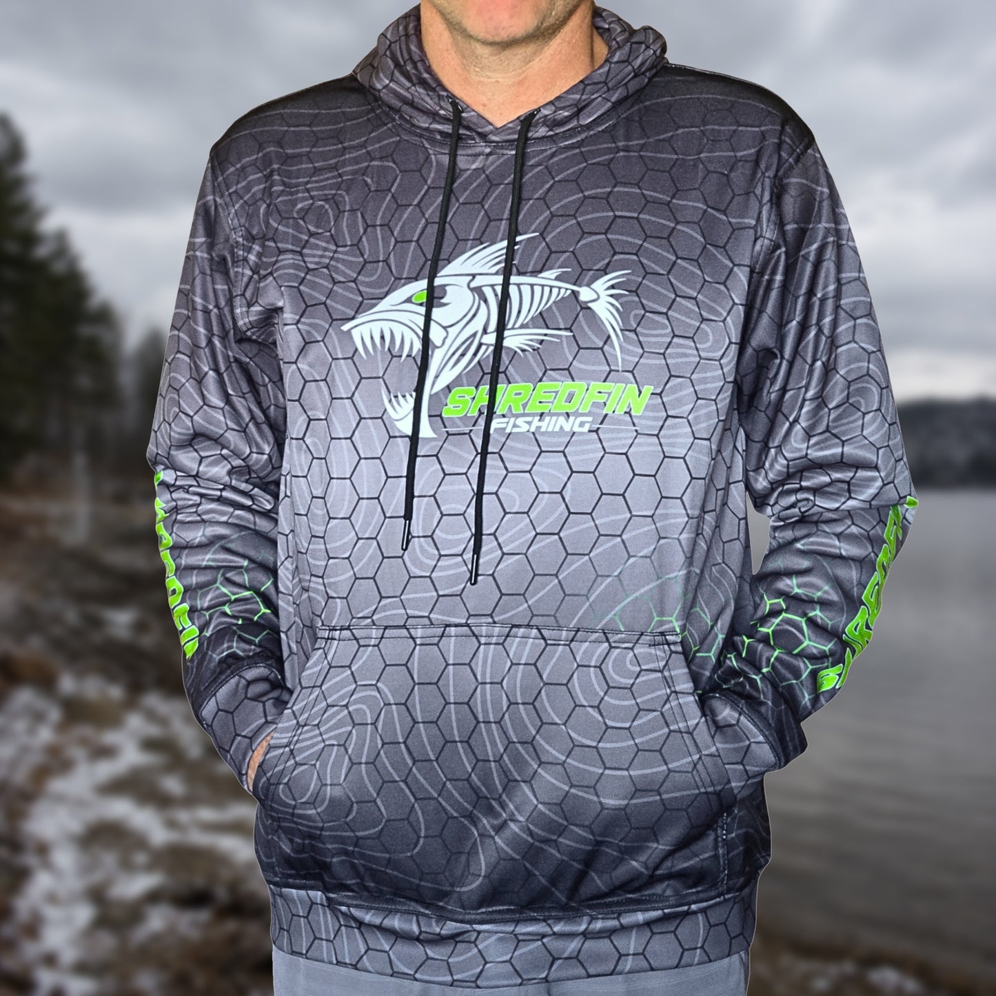 ShredFin HexCast Elite Performance Hoodie | Tungsten