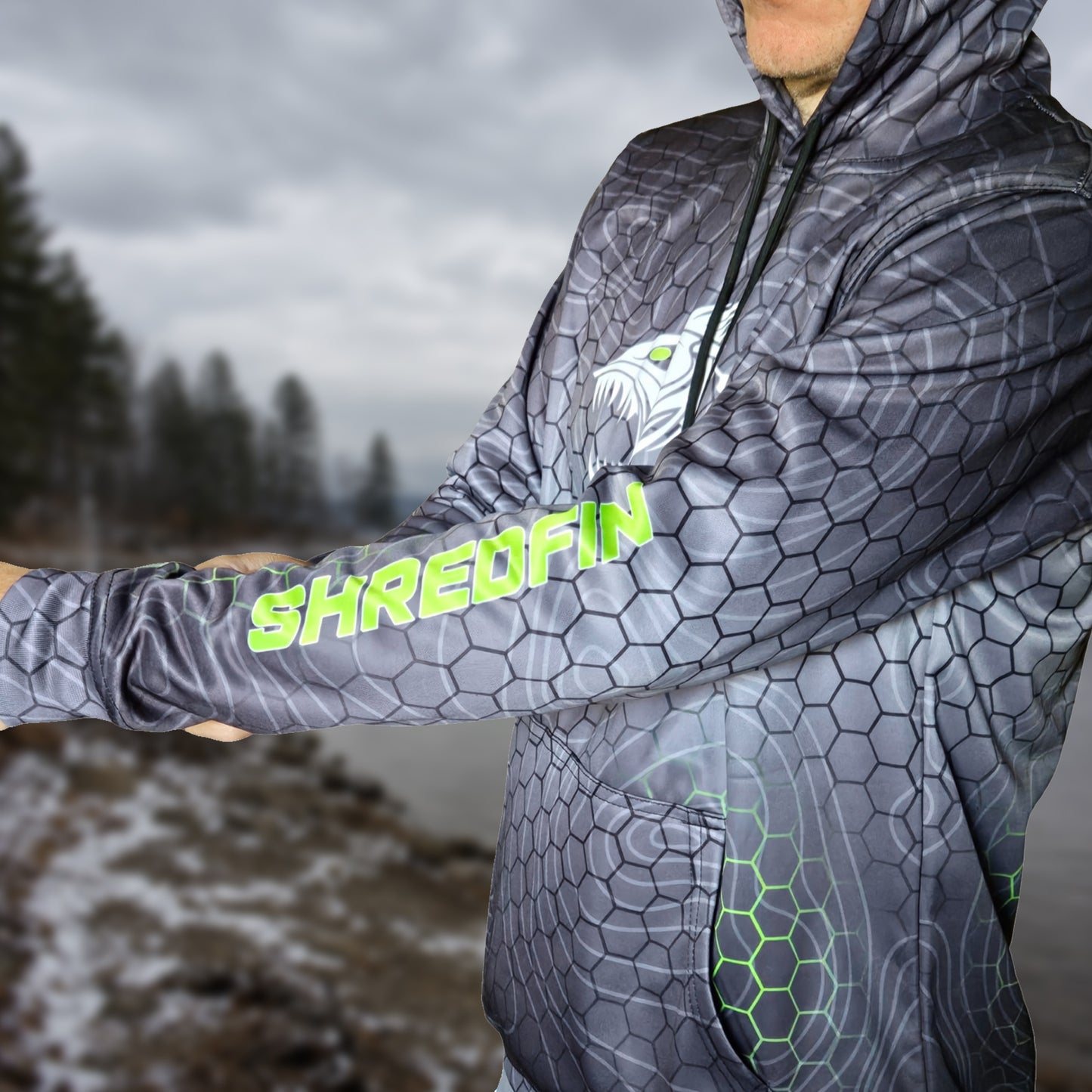 ShredFin HexCast Elite Performance Hoodie | Tungsten