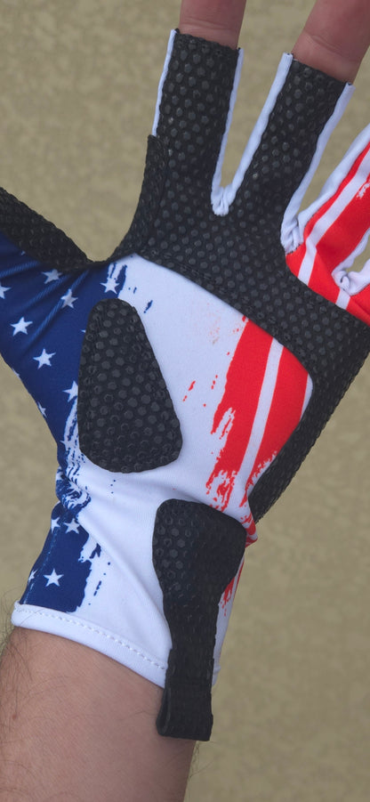 ShredFin Fingerless Fishing Gloves | Freedom | Red, White, & Blue