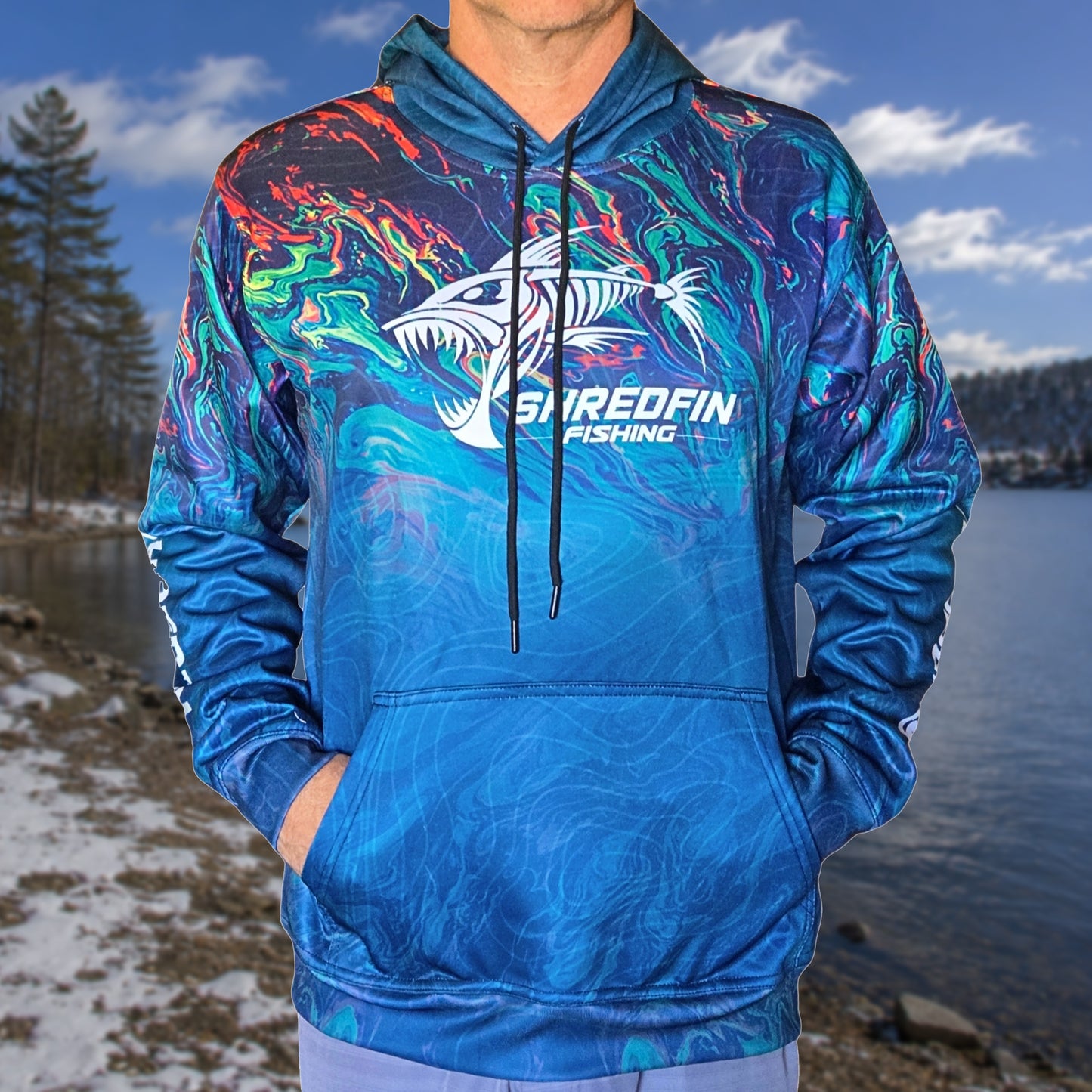 ShredFin StormSurge Elite Performance Hoodie | Electric Swirl