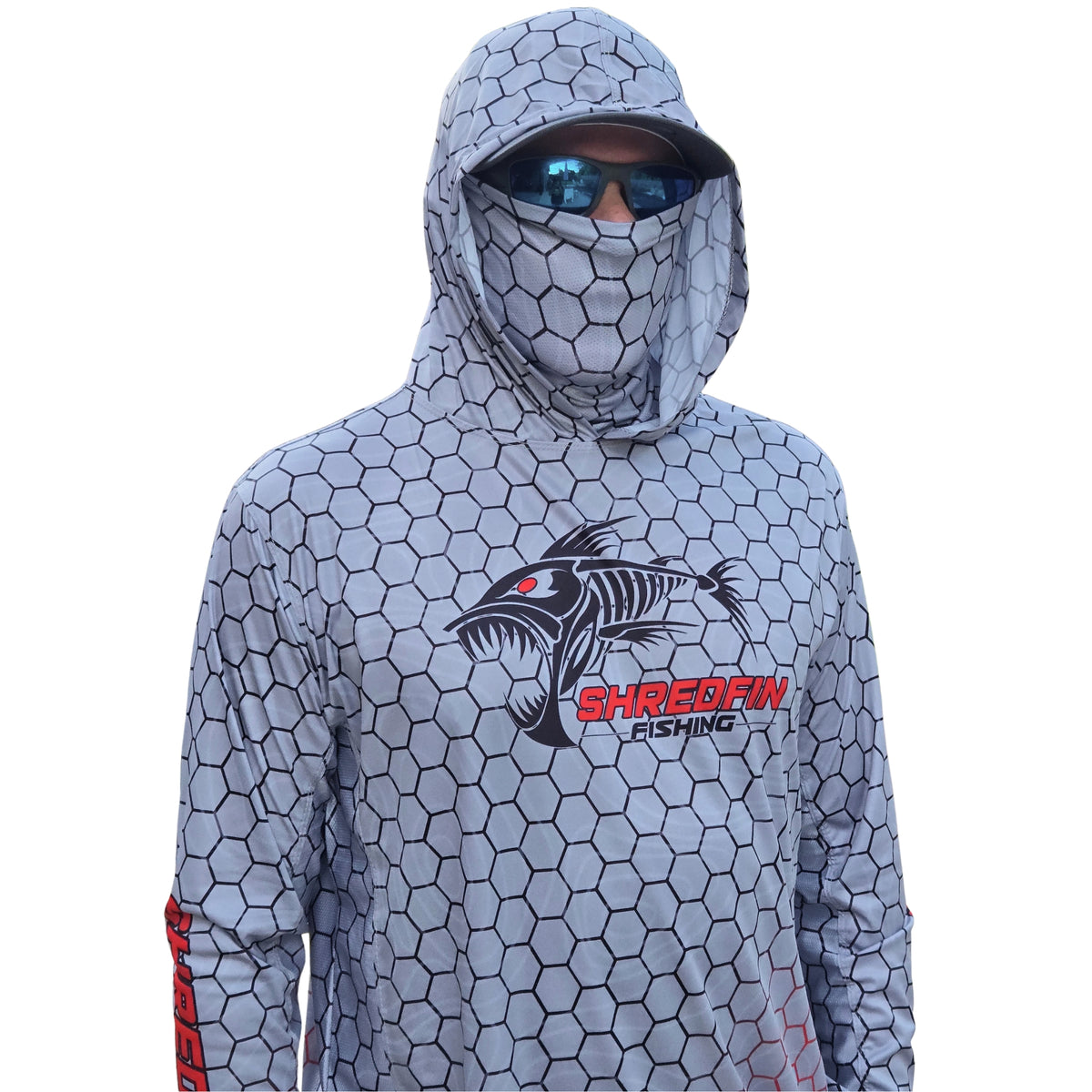 ShredFin SunShredder Hooded Performance Shirt | HexCast | Tungsten