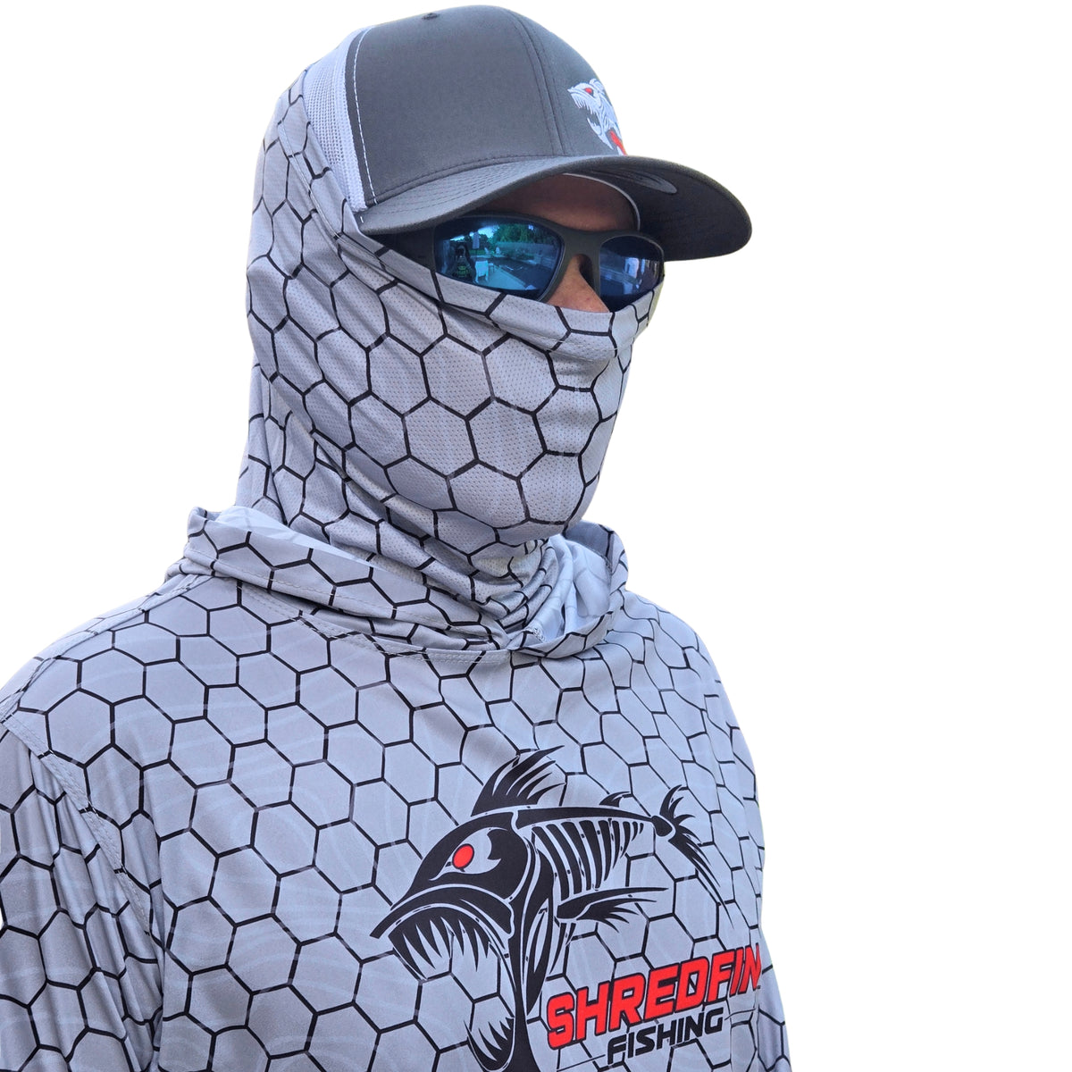ShredFin SunShredder Hooded Performance Shirt | HexCast | Tungsten