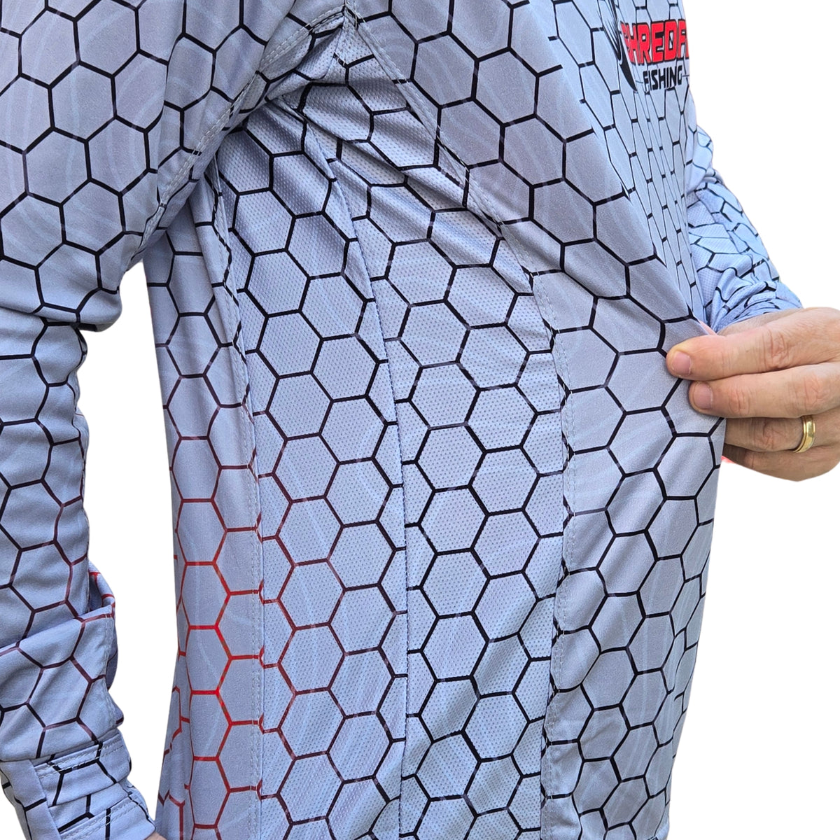 ShredFin SunShredder Hooded Performance Shirt | HexCast | Tungsten