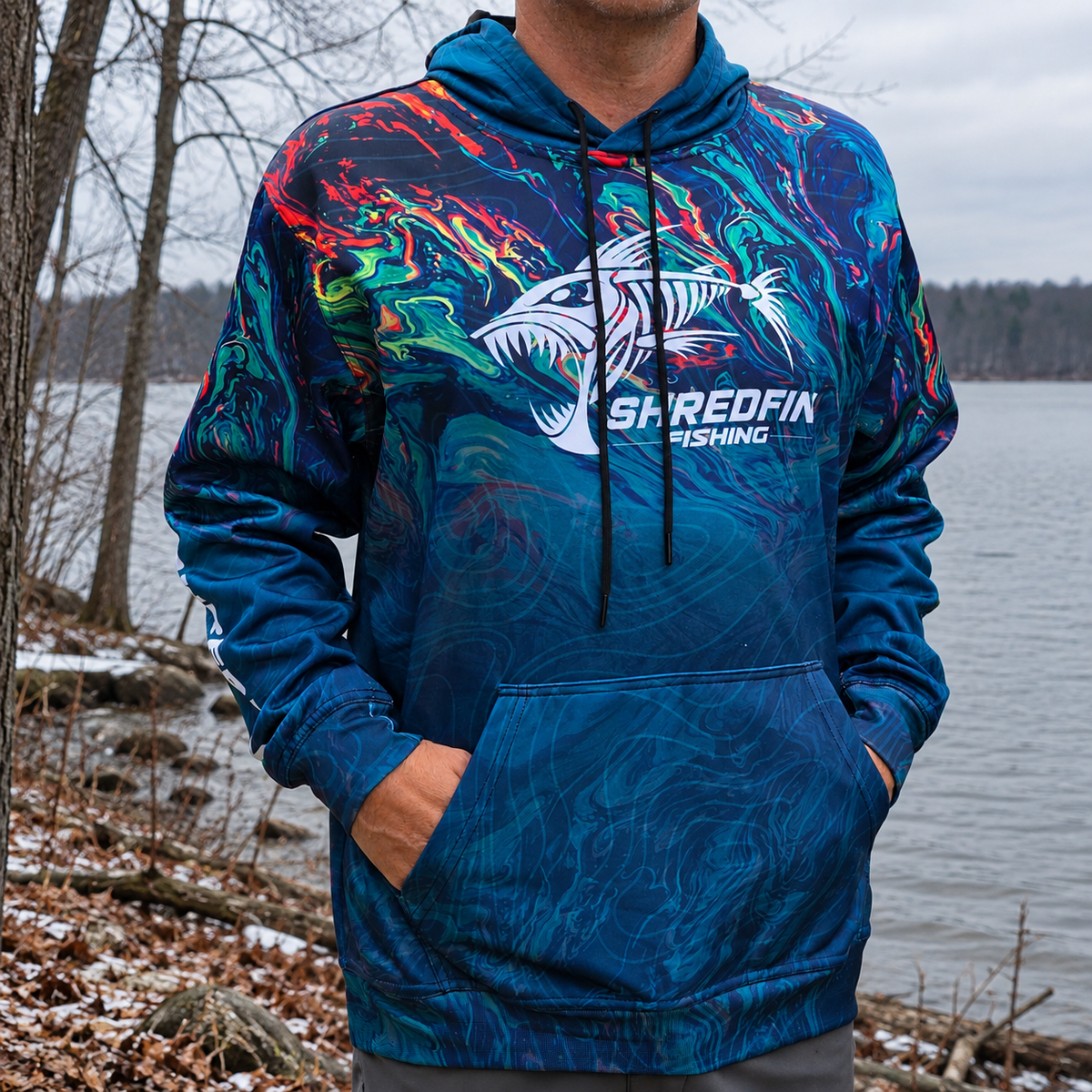 ShredFin StormSurge Elite Performance Hoodie | Electric Swirl