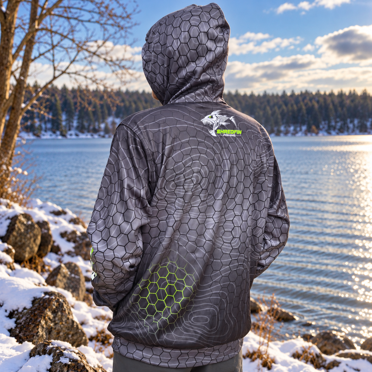 ShredFin HexCast Elite Performance Hoodie | Tungsten