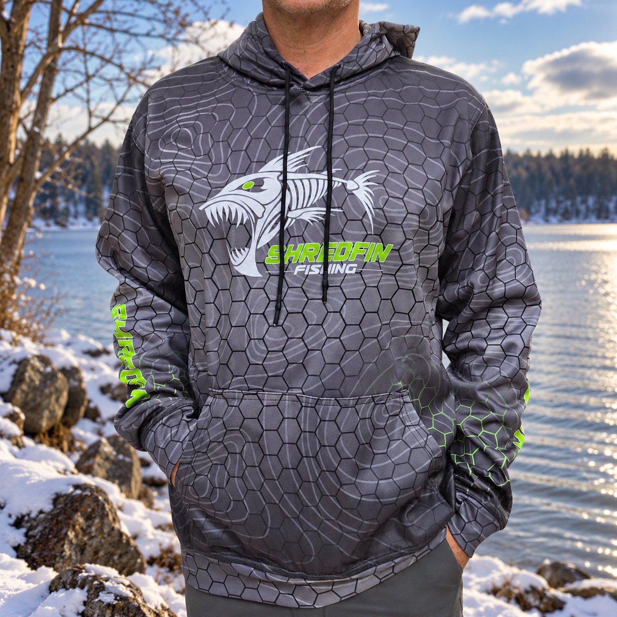 ShredFin HexCast Elite Performance Hoodie | Tungsten
