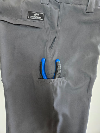 Close up of plier pocket on ShredFin fishing HookSet pants