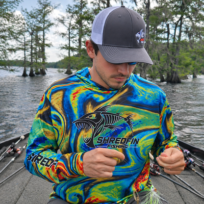 ShredFin StormSurge Hooded Performance Shirt | Sonar Swirl
