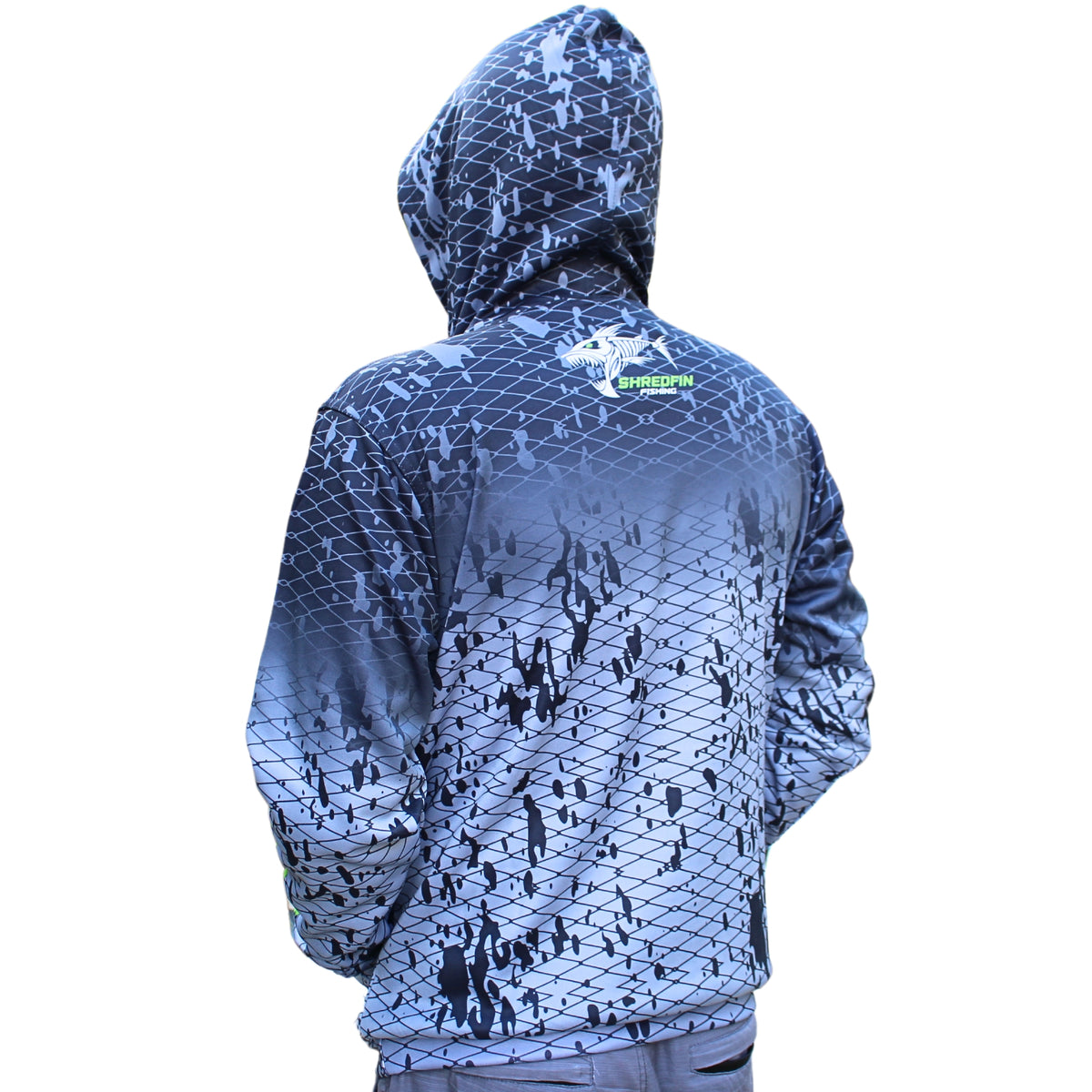 **Clearance** ShredFin Splash Camo Elite Performance Hoodie | Tungsten Gray Fade