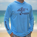 ShredFin Contourz Hooded Performance Shirt | Marine Blue